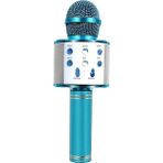 Karaoke Mikrofon Dahili Hoparlörlü USB Flash Tf Kart Destekli Ses Değiştirme Efektli Çocuk Mikrofonu - Mavi