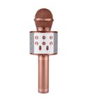 Karaoke Mikrofonlu Hoparlör - Şarjlı -Bluetooth Rose Gold (5264)