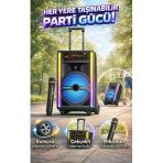 Karaoke Ses Sistemi - 12 İnç Şarjlı Bluetooth Hoparlör, Rgb Ledli Dış Mekan Taşınabilir Parti Kutusu