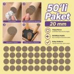 Karapolat Yapı Yapışkanlı Yuvarlak Keçe Masa Sandalye Parke Zemin Ayak Koruyucu Kaydırmaz 20MM Keçesi(50'li Paket)