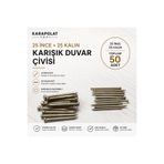 KarapolatYapı 50 Adet Karışık Duvar Çivisi - 25 İnce + 25 Kalın Beton Çivisi