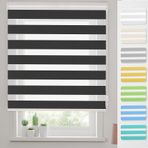 Karartma Stor Perde 115 x 300 cm Geçici Rollo Stor Perde Yatak Odası Çocuk Odası için Montaj Aksesuarlı Komple Çatı Seyahat Işık Engelleyici Kumaş Siyah