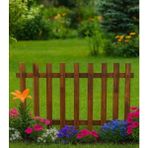 KARAS AHŞAP Ahşap Büyük Boy Kazıklı Bahçe Çiti 100CM ×75CM - Ahşap - Ceviz