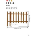 KARAS AHŞAP Ahşap Büyük Boy Kazıklı Bahçe Çiti Kapısı 100CM ×75CM - Kahverengi