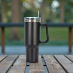 Karasu 304 Paslanmaz Çelik 1200 ml Termos - Siyah - 1,2 lt