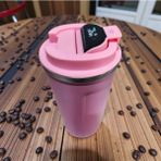 Karasu Dijital Sıcaklık Göstergeli 510 ml Paslanmaz Çelik Bardak Termos - Pembe