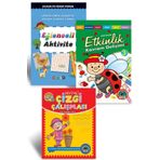 Karatay Yayınları Ilk Etkinlik Setim-2 Çizgi Çalışması Aktivite, Etkinlik Seti 3-6 Yaş (3 Kitap Set) Dikkat Zeka