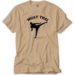 Karate Muay Thai Silhouette Krem Tişört Liyada