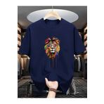 Karatopak Aslan Figürü Baskılı Oversize T-Shirt
