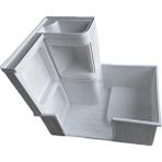 Karavan Banyo Duş Teknesi, Lavabo ve Dolap Set 110x75cm - Beyaz