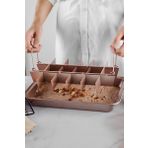 Karbon Çelik 18 Kişilik Kendinden Bölmeli Brownie Kek Ekmek Kalıbı CIN796PM