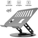 Karbon Çelik Metal Laptop Standı – Ayarlanabilir, Isı Dağıtımlı 11"-17" XR99 - Gümüş