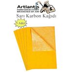 Karbon Kağıdı A4 5 Adet 21x29,7 cm Renkli Karbon Kağıdı Kopya Kağıdı Transfer Kağıdı Sarı