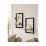 karbonsoft 2’li Modern Dekoratif Duvar Rafı Seti – Sök Tak Ahşap Çerçeve Raf – 20x30 / 26x35 cm – Kolay Montaj