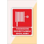 Karbonsoft Iş Güvenliği Uyarı Levhası Yangın Hortumu Dolabı Beyaz 15 x 20 karbonNM2056