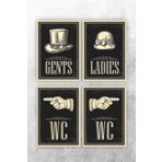Karbonsoft İşyerleri, Ev ve Mekanlar İçin Gents,Ladies ve Wc Tabelası Beyaz 33 x 42 karbonNM2136