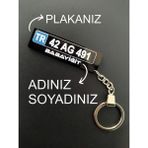 Karbonsoft Pleksi Kişiye Özel Araç Plaka Tasarımlı, Dayanıklı Zincirli Anahtarlık – Araba ve Ev Anahtarları İçin Şık Tasarım