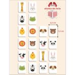 Karbonsoft Zeka Kartları Ahşap Eğitici Hafıza Eşleştirme Oyunu Sevimli Hayvanlar Eğitici Puzzle Oyuncak Kart Oyunu (5,5 x 7,5 Cm)