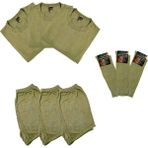 Karcamp 3'lü Askeri Çamaşır Seti (Fanila-Boxer-Çorap) - Haki