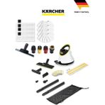 Karcher Cam ve Sert Zemin Etkili Buharlı Temizlik Makinesi ve Temizlik Seti Virüs ve Bakterı ÖLDÜRÜR + Tüy&Tiftik toplama Makinesi - Beyaz