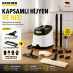 Karcher Çok Amaçlı Buharlı Temizlik Makinesi 1900W Ev Tipi Yüksek Basınçlı Buharlı Mop Fayans Parke ve Derz Temizleyici Kesintisiz Yoğun Buhar Gücü Dayanıklı Sc 3 Deluxe Seti - Beyaz