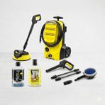 Karcher Kärcher K4 Classic Yüksek Basınçlı Oto ve Bahçe Yıkama Makinesi Araç Yıkama Fırcası+Araç Köpüğü ve Çok Amaclı Temizleyici Set