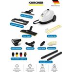 Karcher Sc 2 Easyfix Profesyonel Set 1500W 3.2 Bar Buharlı Temizlik Makinesi - Zemin ve Yüzey Temizliği Için Tam Set - Ergonomik Easyfix Zemin Başlıklı Buharlı Temizleyici
