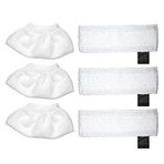 Karcher SC2/SC3/SC4/SC5 Paspas Bezi Aksesuarları için 6 Paket Bez Seti Paspas Pedleri Değiştirme (3 Bez Kapakları ve 3 Mikrofiber Paspas Pedleri)