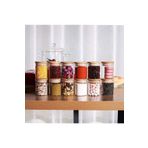 Karçiçeği Home 12 Li Set 200 ml Kavanoz Borosilikat Cam Saklama Kabı Bambu Vakumlu Kapak Baharatlık Çerezlik