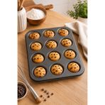Karçiçeği Home 12’li Yapışmaz Muffin Kek Kalıbı Cupcake ve Kek Pişirme Tepsisi Gri