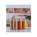 Karçiçeği Home 6'lı Vakumlu Bambu Kapaklı Büyük Boy 1300ml Kavanoz Takımı