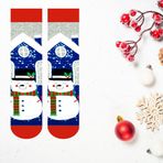 Kardan Adam desenli yılbaşı temalı unisex Havlu çorap