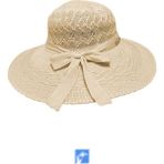 Kardelen Butik Denizli Kadınlar Için Merserize Plaj Şapka ( 56-58 cm ) - 56 - 58 cm - Koyu Krem
