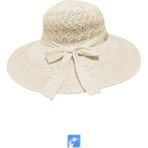 Kardelen Butik Denizli Kadınlar Için Merserize Plaj Şapka ( 56-58 cm ) - 56 - 58 cm - Krem