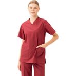 Kardelen İş Elbiseleri Santolina V Yaka Üniforma - Doktor, Hemşire, Sağlık Çalışanları İçin Rahat ve Dayanıklı Scrubs - Bordo - 2XL