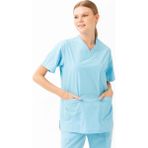 Kardelen İş Elbiseleri Santolina V Yaka Üniforma - Doktor, Hemşire, Sağlık Çalışanları İçin Rahat ve Dayanıklı Scrubs - Turkuaz - 2XL