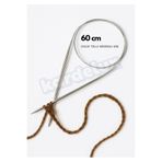 Kardelux Çelik Telli Misinalı Örgü Şişi-Yuvarlak Şiş-60 Cm Uzunluk