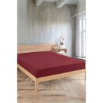 Karden Flower Premium Jersey Bordo Fitted %100 Pamuk Penye 120x200+30cm Tek Kişilik Lastikli Çarşaf