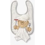 Kardeşler Bebe Bebek Aşçı Ayıcık Desenli Mama Önlüğü ve Ağız Mendili Seti - Gri - Standart