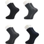 Kardeşler Çorap Erkek Lambswool Yün Kışlık Çok Renkli Yarım Konç Çorap 4'lü Paket