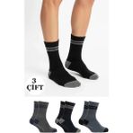 Kardeşler Çorap Erkek Yün Havlu Soket Çorap 3"lü Paket - Çok Renkli