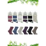 Kardeşler Çorap Kadın Bambu Soket Asorti Çok Renkli Çorap Dikişsiz 6'lı Paket - 36 - 40