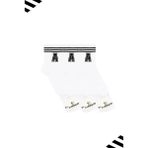 Kardeşler Çorap Unisex A Harfi Desenli Tenis Çorap (Harfli Çorap) 3'lü Paket - 36 - 42 - Beyaz
