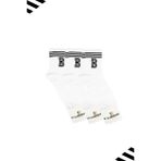 Kardeşler Çorap Unisex B Harfi Desenli Tenis Çorap (Harfli Çorap) 3'lü Paket - 36 - 42 - Beyaz