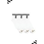 Kardeşler Çorap Unisex E Harfi Desenli Tenis Çorap (Harfli Çorap) 3'lü Paket - 36 - 42 - Beyaz