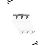 Kardeşler Çorap Unisex F Harfi Desenli Tenis Çorap (Harfli Çorap) 3'lü Paket - 36 - 42 - Beyaz