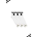 Kardeşler Çorap Unisex N Harfi Desenli Tenis Çorap (Harfli Çorap) 3'lü Paket - 36 - 42 - Beyaz