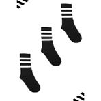Kardeşler Çorap Unisex Renkli Beyaz 3 Çizgili Siyah Tenis Çorap Soket Kolej 3'lü Paket - 40 - 46
