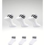 Kardeşler Çorap Unisex Renkli Siyah 2 Çizgili Beyaz Yarım Konç Tenis Çorap Kolej 3'lü Paket - 40 - 46