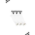Kardeşler Çorap Unisex V Harfi Desenli Tenis Çorap (Harfli Çorap) 3'lü Paket - 36 - 42 - Beyaz